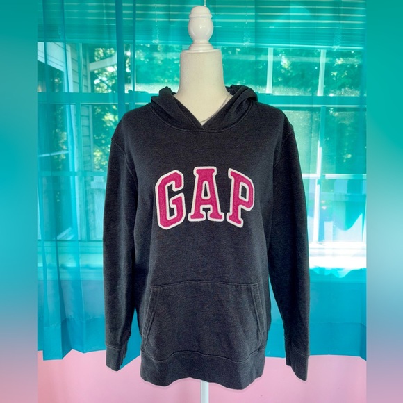 GAP Vintage 2013 Gray Pullover Hoodie with Pink Lettering Logo Women’s Size XXL - Picture 1 of 6